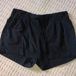 Black tie front lululemon shorts